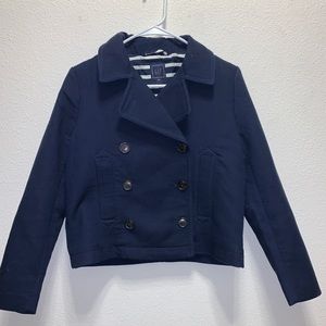 NWT GAP Womens Navy Blue Crop Peacoat